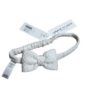 NWT Janie & Jack White Bow Headband Infant Baby Toddler One Size